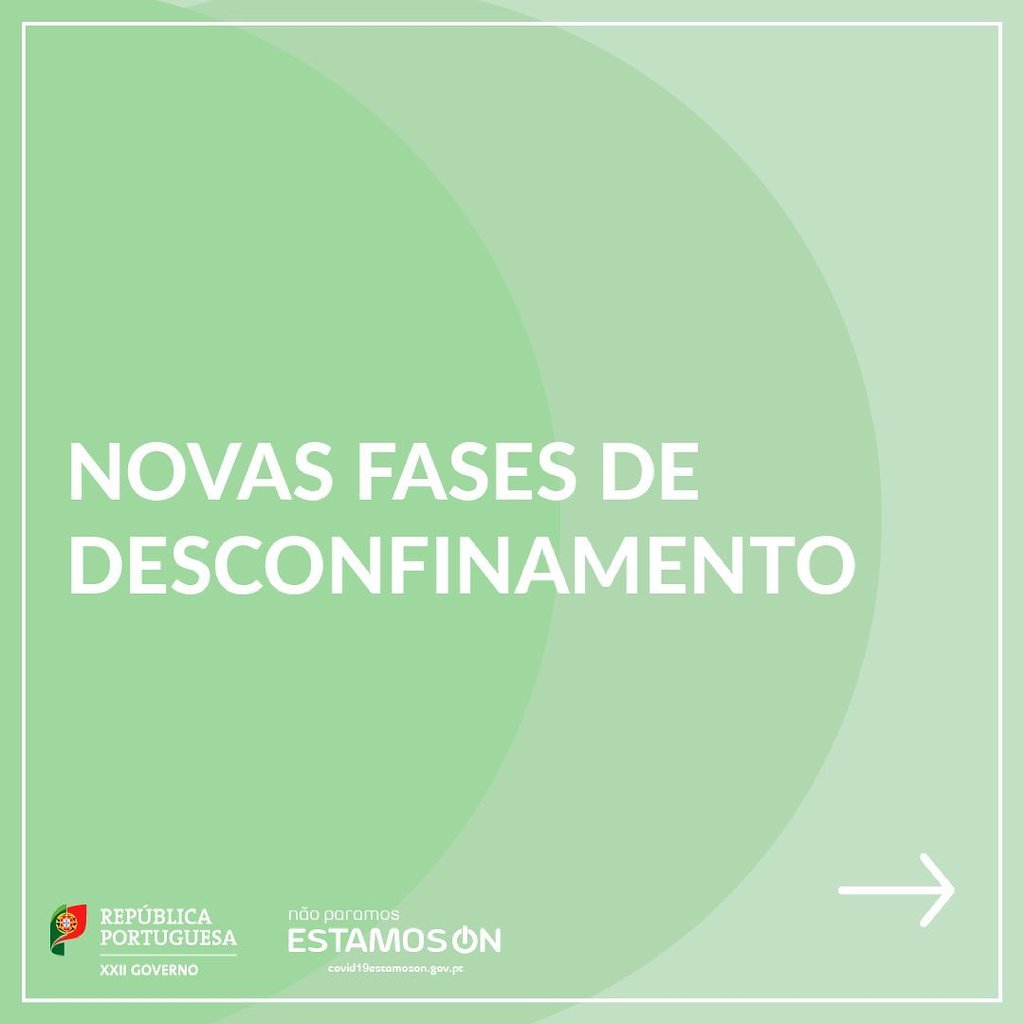 Desconfinamento : Plano De Desconfinamento Sitio Oficial Da Camara Municipal Da Golega : Após os quatro períodos de desconfinamento (15 de março, 5 e 19 de abril e 1 de maio), o governo definiu duas novas fases de desconfinamento: