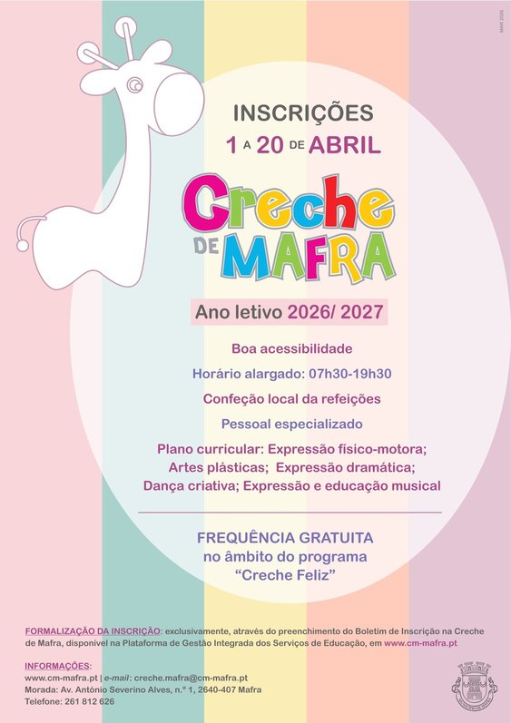 Cartaz Inscri&ccedil;&otilde;es Creche 2026